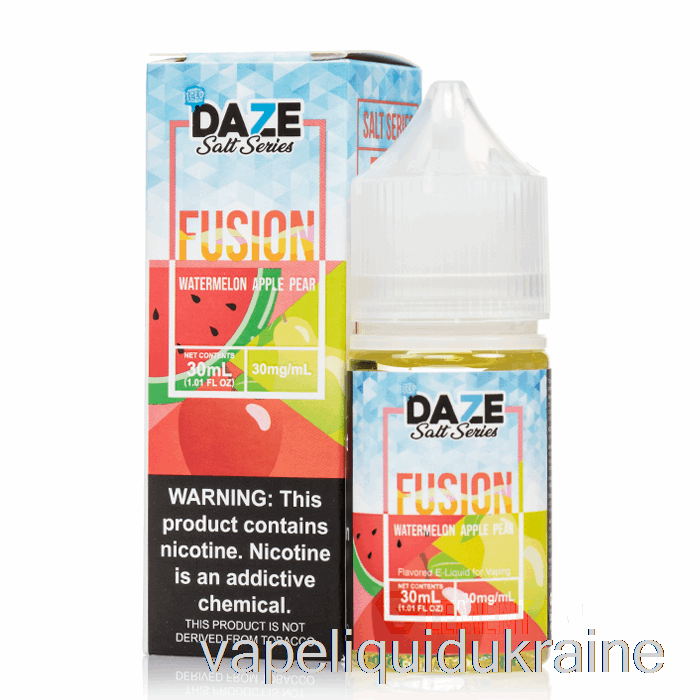 Vape Liquid Ukraine ICED Watermelon Apple Pear - 7 Daze Fusion Salts - 30mL 50mg